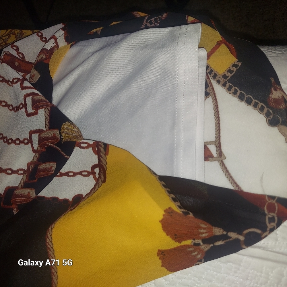 Black and Brown Wide-Leg Jumpsuit with Eclectic Print..excelen - Picture 6 of 7